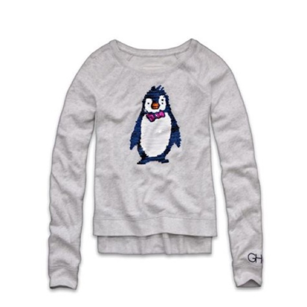 NWT Gilly Hicks Holiday Sequin Penguin Sweater